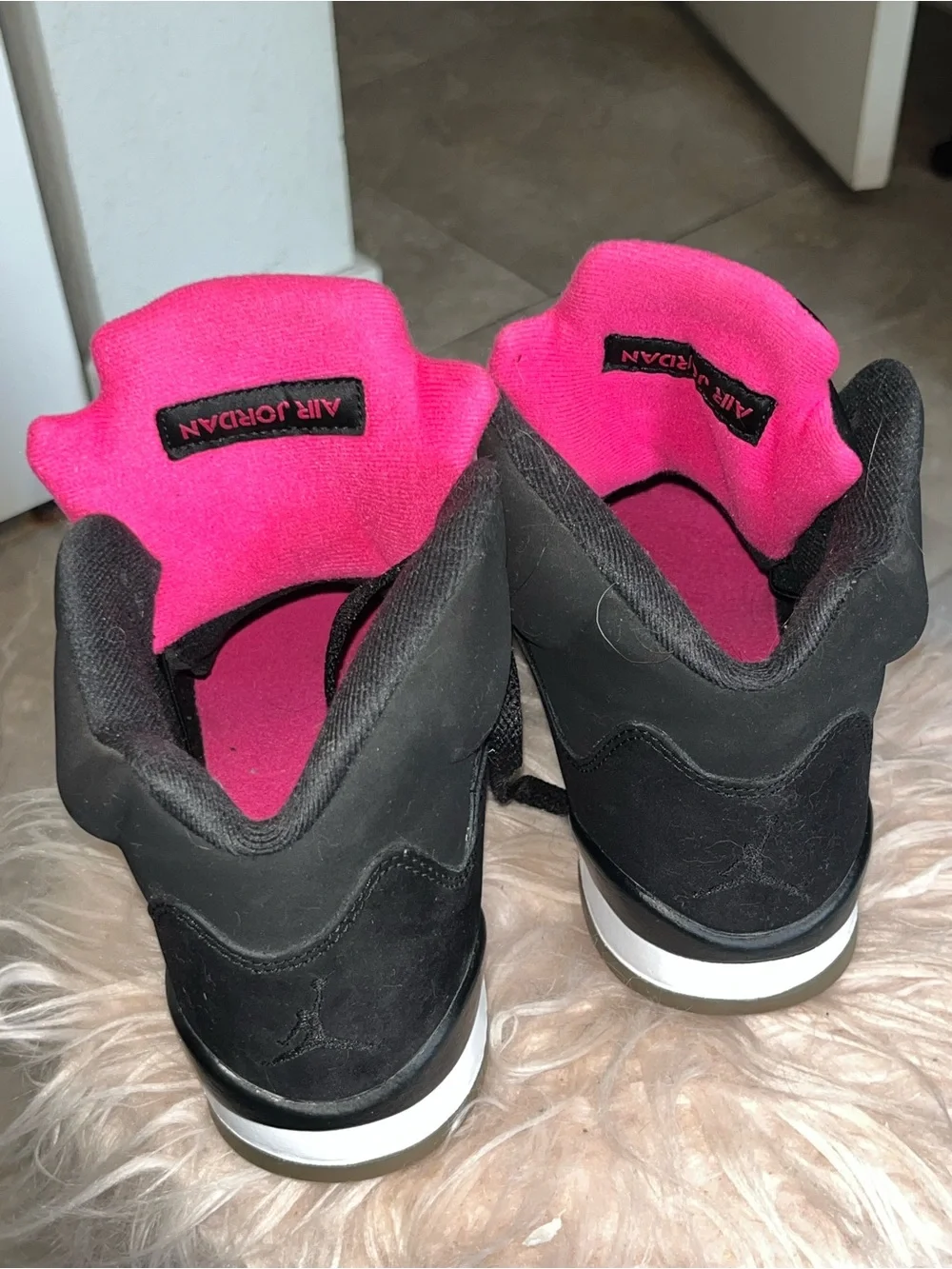 Jordan Black Sneakers with Pink Lining